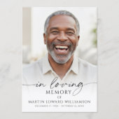 Programme Simple Funeral Memorial Photo In Loving Memory (Devant)