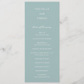 Programme Simple Mariage Bleu Élégant et Discret (Devant)