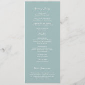 Programme Simple Mariage Bleu Élégant et Discret (Dos)