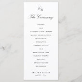 Programme Simple Mariage Bohème Minimaliste (Devant)