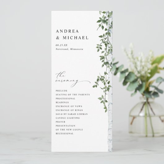 Programme Simple Mariage de feuillage de bouleau vert (Debout devant)