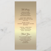 Programme Simple Mariage en Feuille d'Or (Dos)