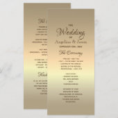 Programme Simple Mariage en Feuille d'Or (Devant / Derrière)