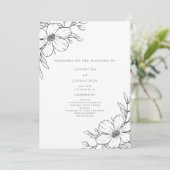 Programme Simple mariage floral blanc noir (Debout devant)