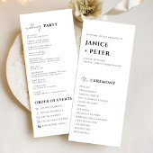 Programme Simple Minimal Elegant Wedding Ceremony