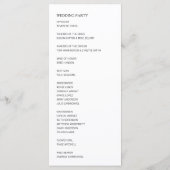 Programme Simple minimaliste noir et blanc Mariage moderne (Dos)