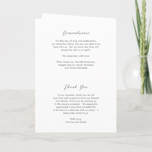 Programme Simple Modern Wedding (Dos)