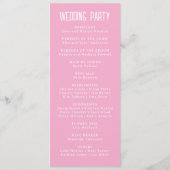 Programme Simple Moderne Élégante Mariage Rose (Dos)