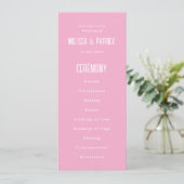 Programme Simple Moderne Élégante Mariage Rose (Debout devant)