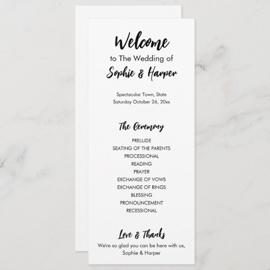 Programme Simple moderne et polyvalent Décontracté noir et b (Devant / Derrière)