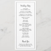 Programme Simple moderne Noir et blanc Mariage élégant (Dos)