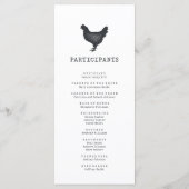 Programme Simple moderne Rustique Pays Mariage Ferme (Dos)