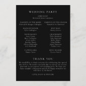 Programme Simple Noir Moderne Floral Monogramme Large Mariag (Dos)