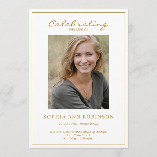 Programme Simple Photo Funéraire Ordre de service (Devant)