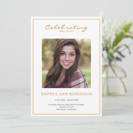 Programme Simple Photo Funéraire Ordre de service (Debout devant)