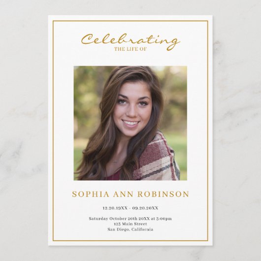 Programme Simple Photo Funéraire Ordre de service (Devant)