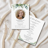 Programme Simple photo Funeral Memorial Ordre de service