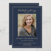 Programme Simple Photo Memorial Ordre de service Or Bleu (Devant / Derrière)