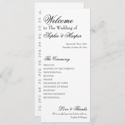 Programme Simple, polyvalent, élégant noir et blanc (Devant / Derrière)