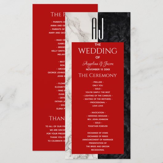 Programme Simple Red Wedding (Devant / Derrière)