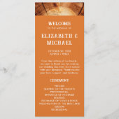 Programme Simple Rustic Bois Coupe Mariage de tranche de boi (Devant)