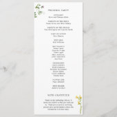 Programme Simple Rustique Bohème Floral Mariage de Fleur Sau (Dos)