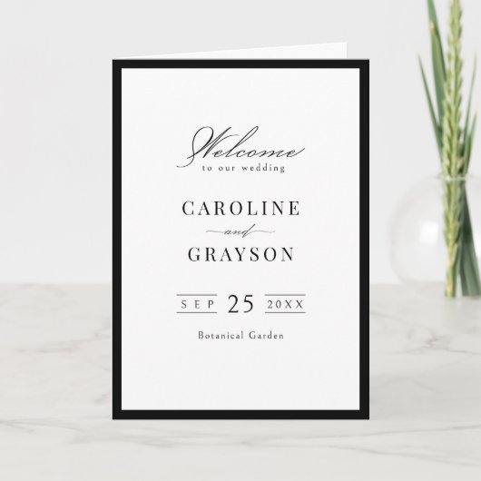 Programme Simple Script Typographique Élégant Mariage (Devant)