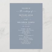 Programme Simple Solid Dusty Blue Wedding Ceremony Program (Devant)