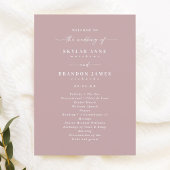 Programme Simple Solid Dusty Mauve Wedding Ceremony