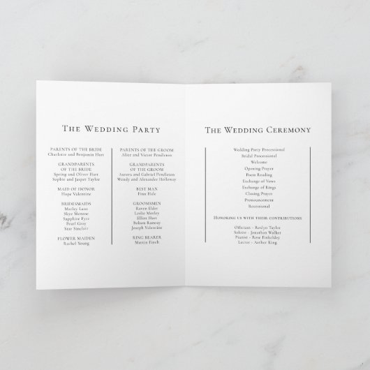 Programme simple traditionnel minimal de Mariage p (Intérieur)