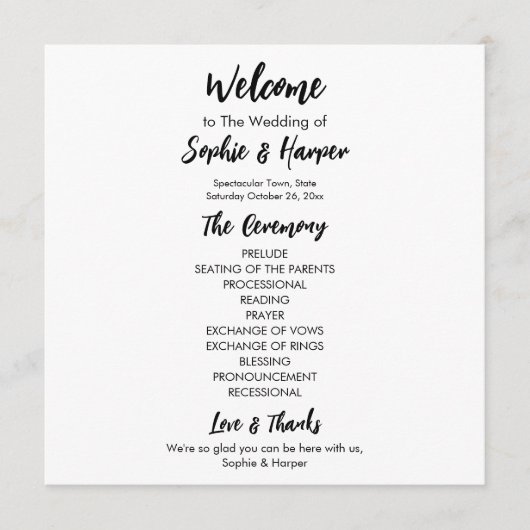 Programme Simple Versatile moderne Décontracté noir & blanc (Devant)