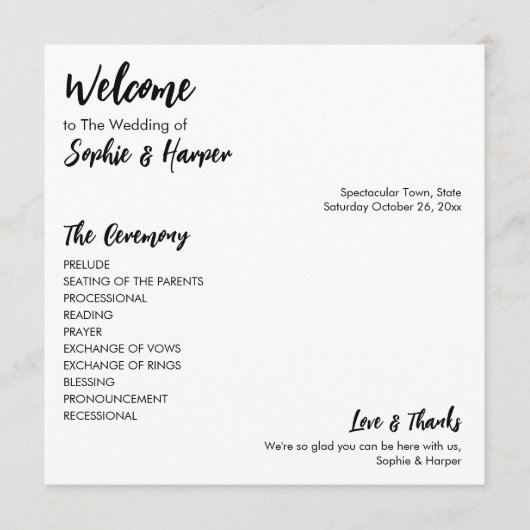 Programme Simple Versatile moderne Décontracté noir & blanc (Devant)