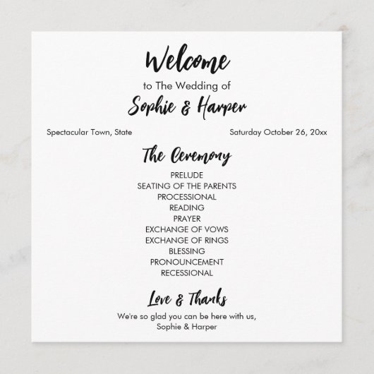 Programme Simple Versatile moderne Décontracté noir & blanc (Devant)