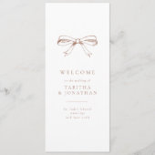 Programme Simple Vintage Coquette Bow Mocha Wedding Programm (Devant)