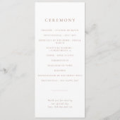 Programme Simple Vintage Coquette Bow Mocha Wedding Programm (Dos)