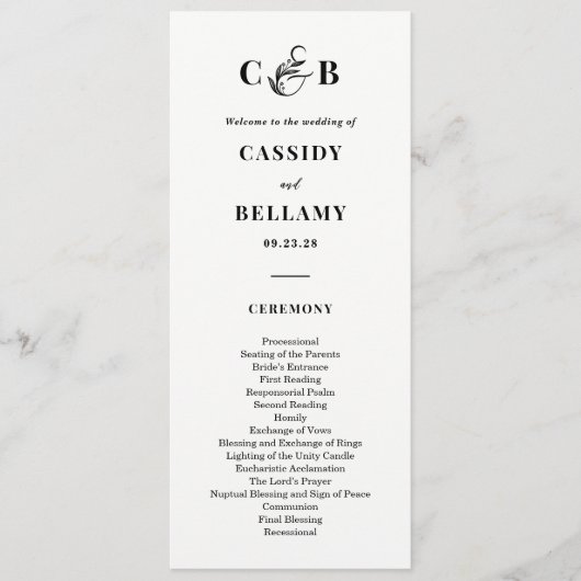 Programme Simplement Splendid EDITABLE COLOR Wedding Program (Devant)