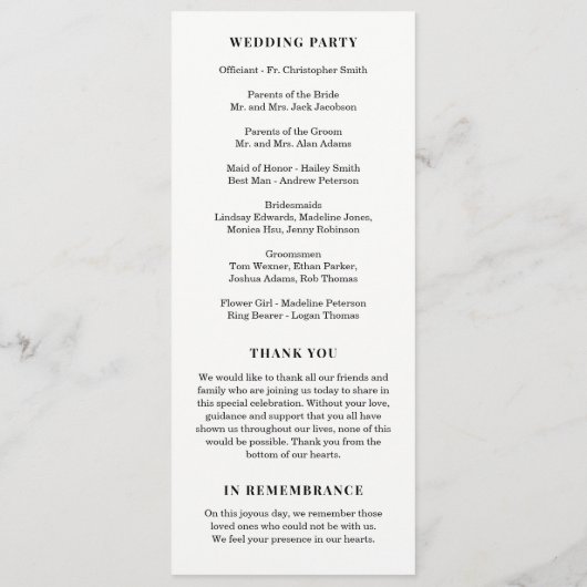 Programme Simplement Splendid EDITABLE COLOR Wedding Program (Dos)