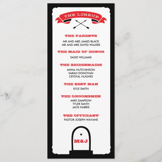 Programme Skeleton Wedding Program - Noir et Rouge (Dos)