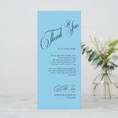 Programme Sky Blue Modern Place Setting Thank You Card (Debout devant)
