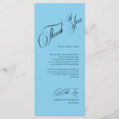 Programme Sky Blue Modern Place Setting Thank You Card (Devant)