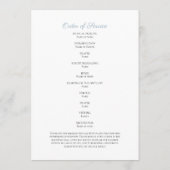 Programme Soft Blue Floral Funeral Memorial Ordre de service (Dos)