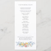 Programme Soft Pastel Ornate Spring Garden Floral Mariage (Dos)