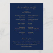 Programme Soft Romantic Dark Navy Mariage bleu et or (Dos)