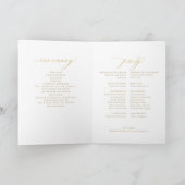 Programme Soignée simple or calligraphie mariage (Intérieur)