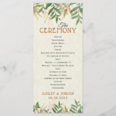 Programme Soirée de mariage et cérémonie (Dos)