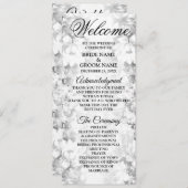 Programme Soirée de mariage Silver Floral Élégant (Devant / Derrière)