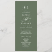 Programme SOPHIA Mariage de monogramme vert d'olive des bois (Devant)