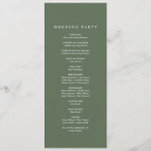Programme SOPHIA Mariage de monogramme vert d'olive des bois (Dos)