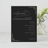 Programme Sophisticated Black Geometric Wedding Ceremony (Debout devant)