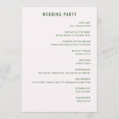 Programme Sophisticated Green Minimalist Wedding Ceremony (Dos)